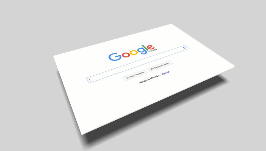 A panel of Google's home page in an article on the Most Searched Words on Google